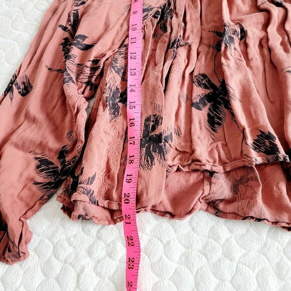 Amuse Society long sleeved blouse tee shirt top palm peasant XS maeve - Picture 7 of 9